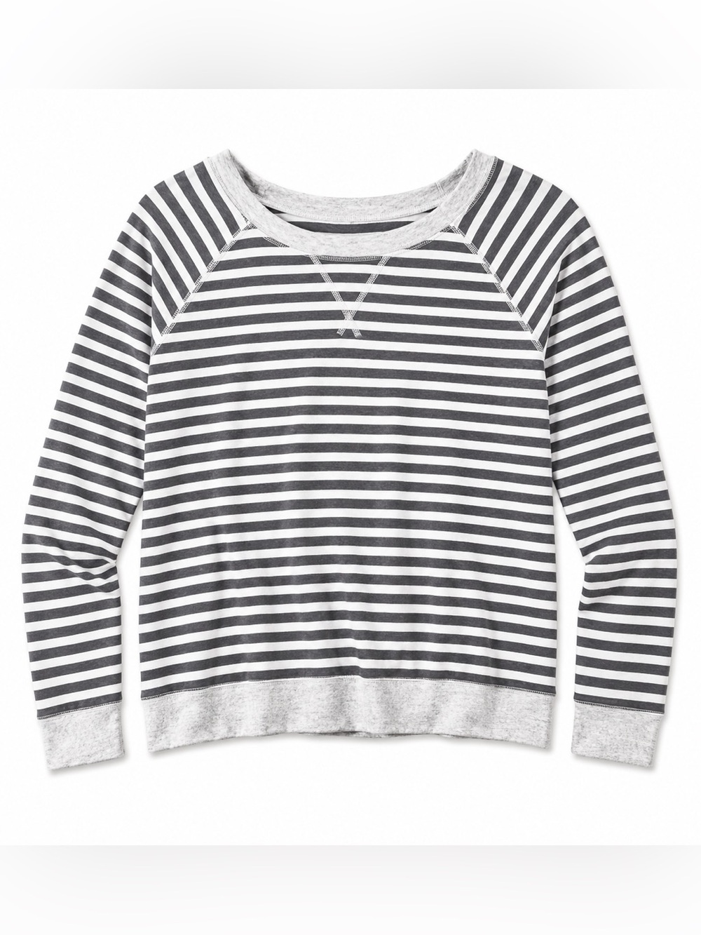 Old Navy Striped Gray and White Sweater